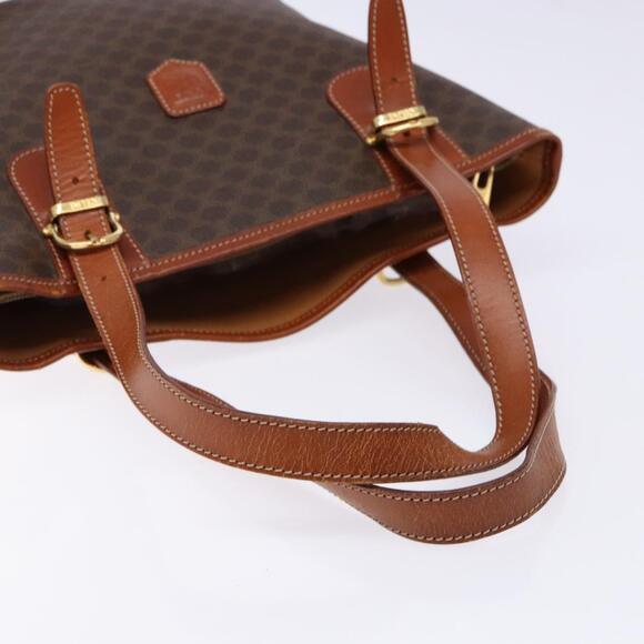 CELINE Macadam Canvas Tote Bag Pvc Brown Gold - Picture 7 of 13